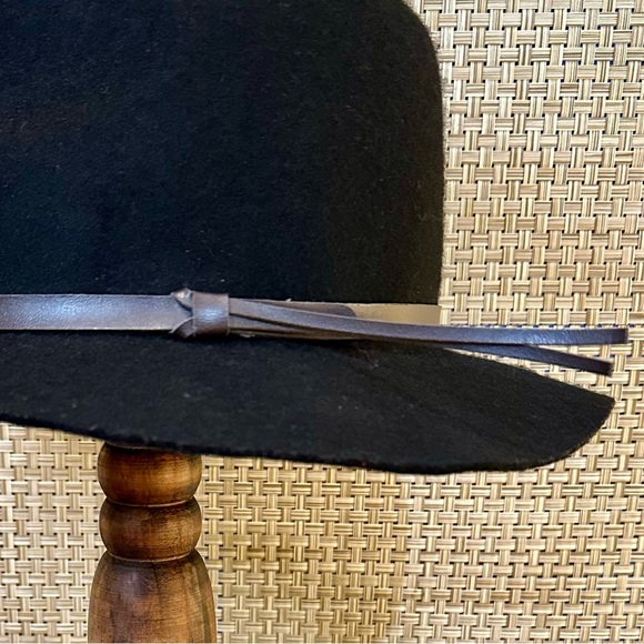 🌟2xHP🌟Black 100% Wool Wide Brim Fedora by Free Press - Picture 5 of 9